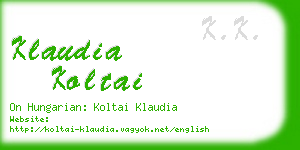 klaudia koltai business card